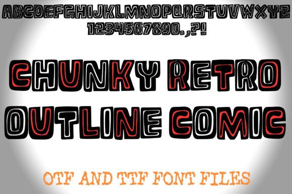 Chunky Retro Outline Comic Font for Creative Projects